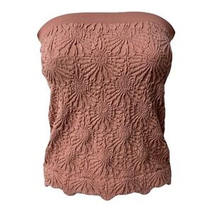 Altar State Intimates Textured Tube Top M L Rose Pink Smocked Strapless